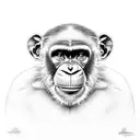 sophisticated chimp tattoo design idea