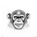 sophisticated chimp tattoo design idea