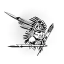 native American arrow tattoo design idea