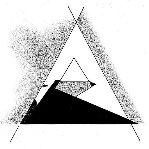 A prism that looks like the album cover by Pink Floyd, but minimalistic tattoo design idea
