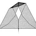 A prism that looks like the album cover by Pink Floyd, but minimalistic tattoo design idea