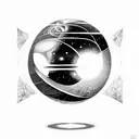 An orb in which space and universe exist and its mystery, the unkown and the urge to dicsover tattoo design idea