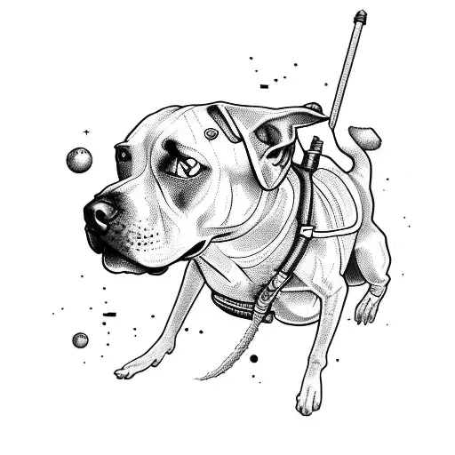 A dirt bike jumping over a pit bull tattoo design idea