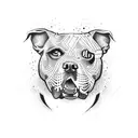 A dirt bike jumping over a pit bull tattoo design idea