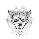 A dirt bike jumping over a pit bull tattoo design idea
