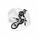 A dirt bike jumping over a pit bull tattoo design idea