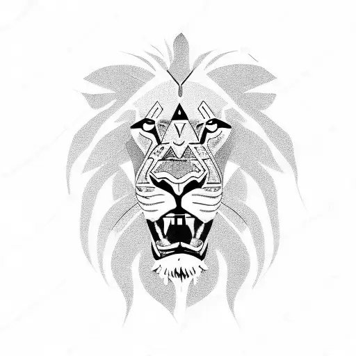lion singe tattoo design idea