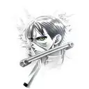levi Ackerman attack on titan tattoo design idea