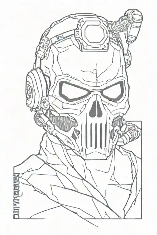 Ghost skull mask call of duty modern warfare 2 tattoo design idea
