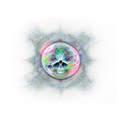 representa un alma saliendo de un cuerpo donde se vea su energia y se relacione con el universo tattoo design idea