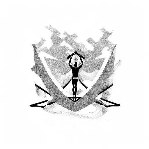 Combine a silhouette of a triathlon athlete with the AlpenX100 logo in a dynamic composition tattoo design idea