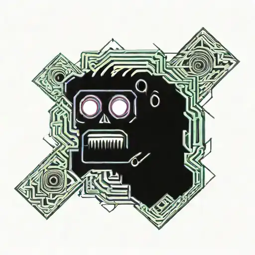 2D gorillaz tattoo design idea