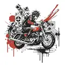 2D gorillaz tattoo design idea