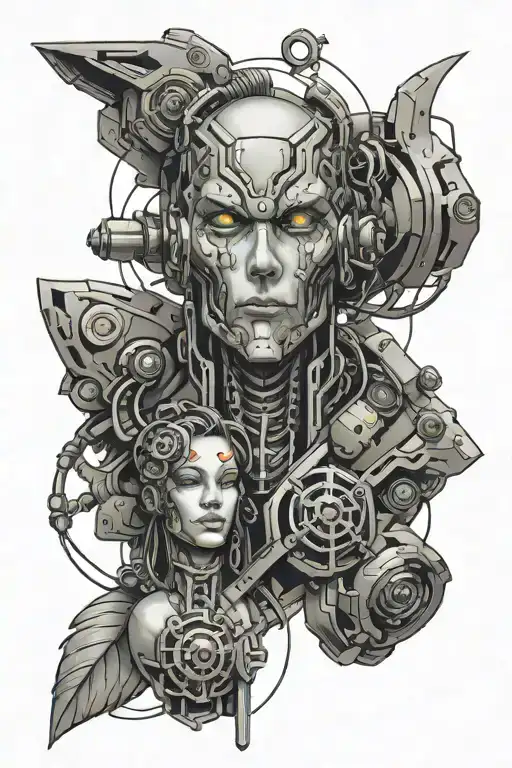 cybernetic  tattoo design idea