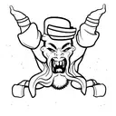 A minimalist tattoo of a ghostly jiu jitsu black belt tattoo design idea