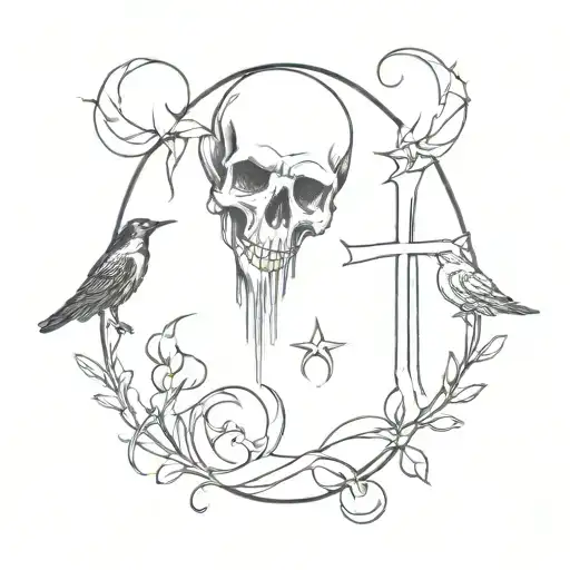 Lost love and death tattoo design idea