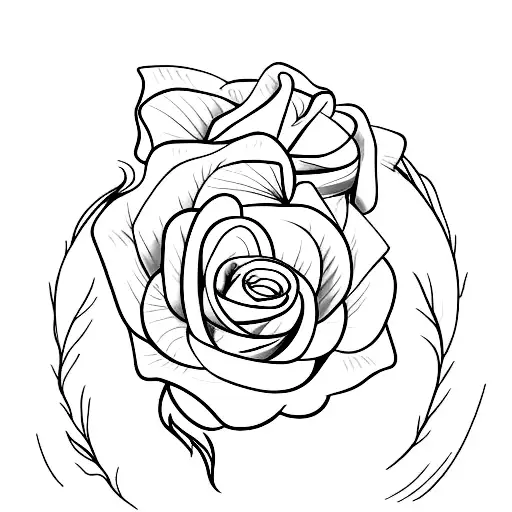 rosa flamejante envolta por uma cobra tattoo design idea