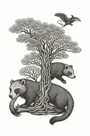 tree of life out of a honey badger tattoo design idea