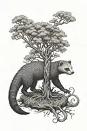 tree of life out of a honey badger tattoo design idea