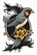 swallow bird tattoo design idea