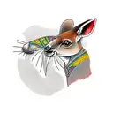 kangaroo in australian aboriginal style tattoo design idea