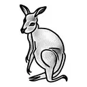 kangaroo in aboriginal style tattoo design idea