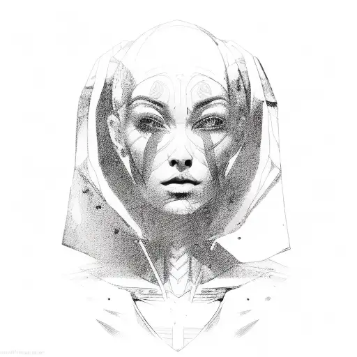 Female mummy tattoo design idea