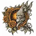 full sleeve tattoo the includes the church of miracles in Venice and the city of Siena in Italy  tattoo design idea