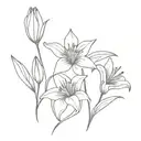 lilies and tulips tattoo design idea