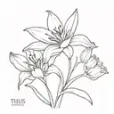 lilies and tulips tattoo design idea