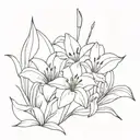 lilies and tulips tattoo design idea