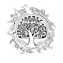 Sankofa symbol with the tree of life tattoo design idea