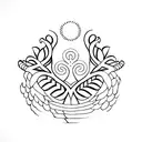 Sankofa symbol with the tree of life tattoo design idea