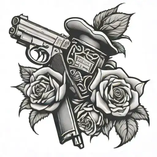 Guns and Roses robbery  tattoo design idea