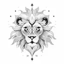 Sun and Moon, lion tattoo design idea