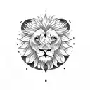 Sun and Moon, lion tattoo design idea