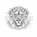 Sun and Moon, lion tattoo design idea