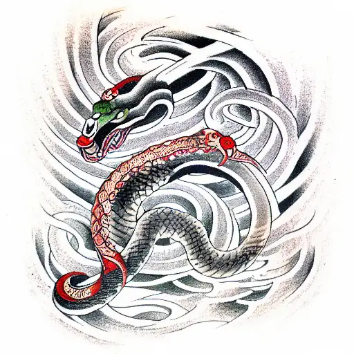the world serpent tattoo design idea