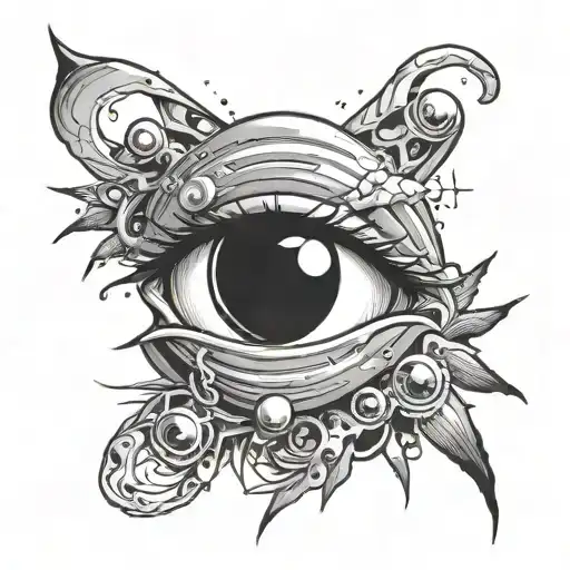 80s 3eye universe tattoo design idea