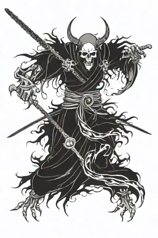 shinigami god of death tattoo design idea