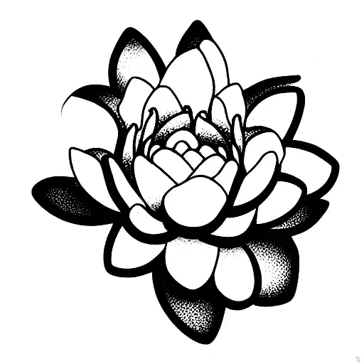 marigold and water lily flower tangled  tattoo design idea