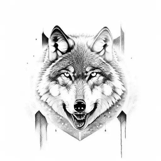 Wolf Sonne mond nordische Mythologie realistisch detailgetreu tattoo design idea