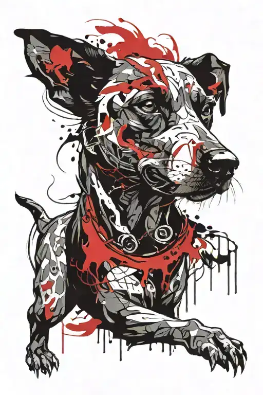 hell hound tattoo design idea