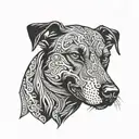 hell hound dog in black tattoo design idea