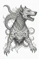 hell hound tattoo design idea