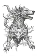 hell hound tattoo design idea