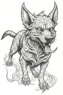 hell hound tattoo design idea