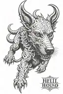 hell hound tattoo design idea