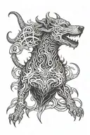 hell hound tattoo design idea