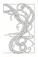 question mark hanging from a noose tattoo design idea